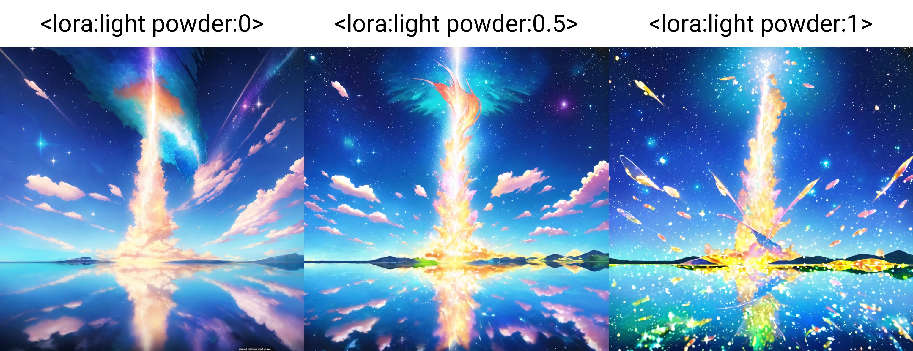 light powder(光粉、火粉差異化lora、コピー機学習法,svd)-Make more special effects in your image image by ghtnex