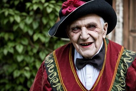 old vampire in romanian folk costume