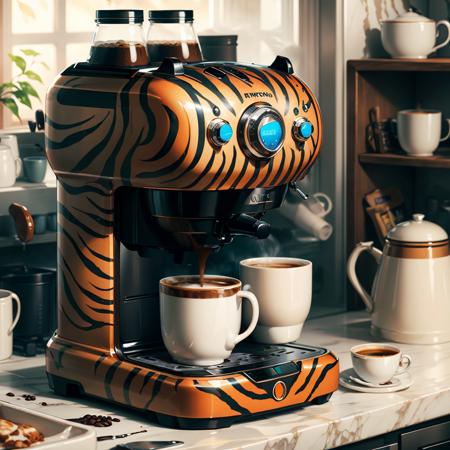 <lora:TigerstripeAI-15:0.8>TigerstripeAI coffee machine