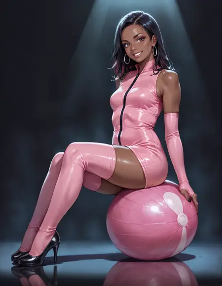 Pink Nylon Tights Gloves Suit | Pony