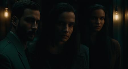 cinematic film still of  <lora:Split Screen Style:1>
three different images of a series of photos of a man and a woman in a dark room,Split Screen Style,scenery , division of the screen, half screen, several simultaneous images, shallow depth of field, vignette, highly detailed, high budget, bokeh, cinemascope, moody, epic, gorgeous, film grain, grainy