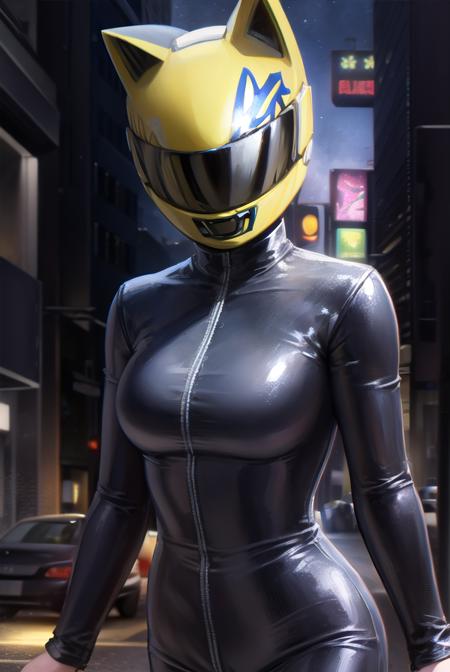 celtysturluson, <lora:celty sturluson s1-lora-nochekaiser:1>,
celty sturluson, animal ears, cat ears, bodysuit, helmet, ground vehicle, skin tight, motor vehicle, black bodysuit, motorcycle, (motorcycle helmet:1.5),
BREAK ,
BREAK outdoors, city, night, sky, starry sky, moon,
BREAK looking at viewer, (cowboy shot:1.5),
BREAK <lyco:GoodHands-beta2:1>, (masterpiece:1.2), best quality, high resolution, unity 8k wallpaper, (illustration:0.8), (beautiful detailed eyes:1.6), extremely detailed face, perfect lighting, extremely detailed CG, (perfect hands, perfect anatomy),