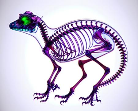 TMHH transparent specimen colorful crystal gradient glowing bone skeleton skull gem x-ray