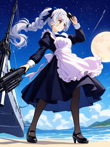 telethacapn, long sleeves, white shirt, collared shirt, grey hair, braid, hair bow, necktie, grey eyes, braided ponytail, blue bow, military uniform, wing collar, black necktie, hair over shoulder, brown jacket, brown skirt, pencil skirt, miniskirt, emblem, thighs, bare legs, black footwear, (high heels:1.5), pumps, telethamaid, grey hair, hair bow, grey eyes, (braided ponytail, floating hair:1.2), black footwear, (high heels:1.1), (mary janes:1.5), (black dress:1.2), long dress, brown pantyhose, frills, petticoat, (maid apron, long apron:1.5), maid headdress, long sleeves, (white bowtie:1.2),  telethabunny, grey hair, grey eyes, blue bow, braided ponytail, playboy bunny, detached collar, blue rabbit ears, wrist cuffs, blue bowtie, blue leotard, (fishnet pantyhose:1.2), black pantyhose, thigh gap, strapless leotard, hair over shoulder, blue footwear, (high heels:1.5), blue nails, small breasts,