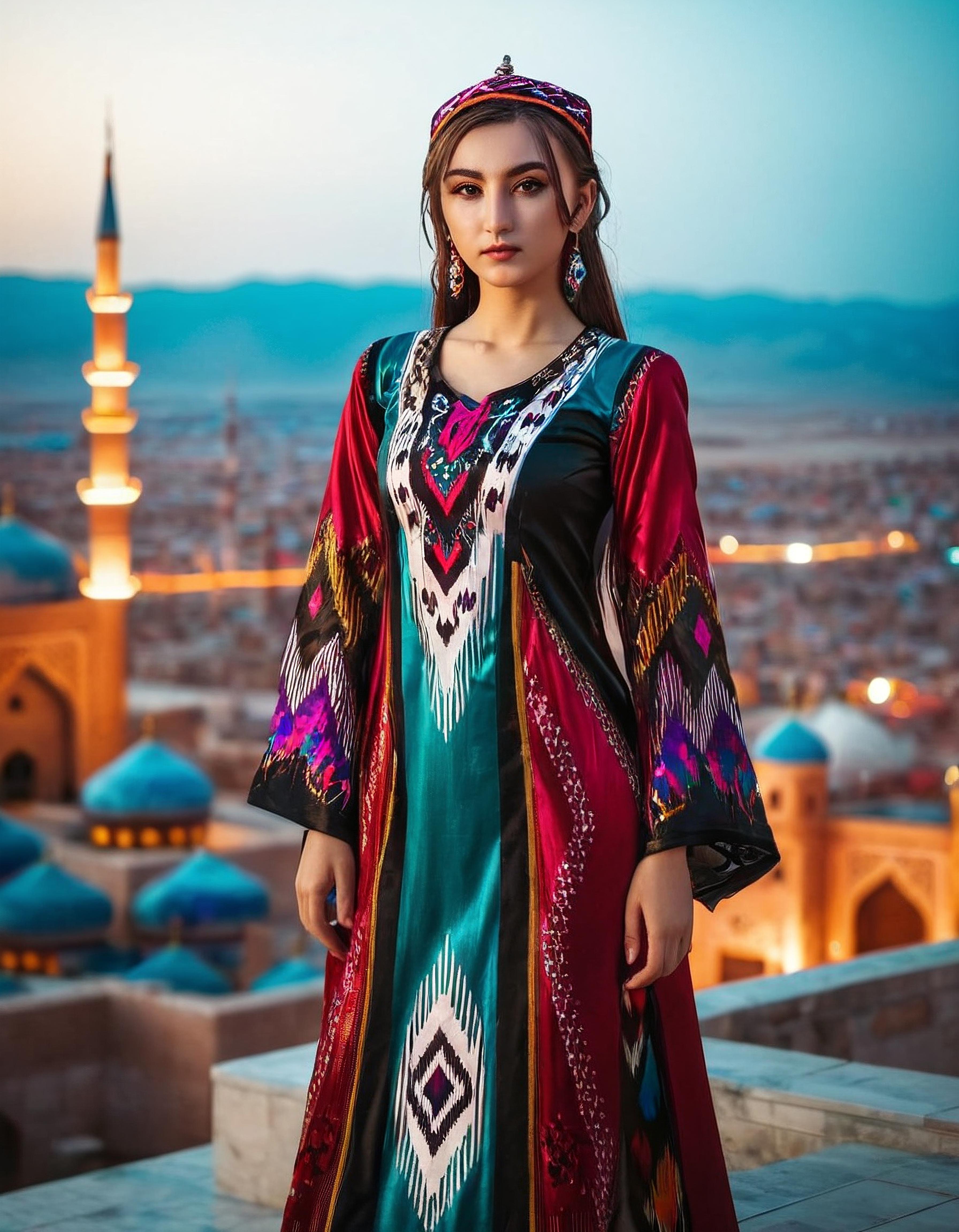 Uyghur Etles LoRA | 维吾尔艾德莱斯裙 image by arslan2012