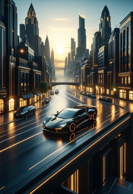 score_9,score_8_up,score_7_up,
RetroBG,made out of RetroBG world all,
masterpiece, 8K cinematic, hyperrealistic, very aesthetic, dynamic lighting, volumetric lighting, god rays, atmospheric perspective, vivid colors, sharp focus.
Retrofuturistic cityscape, night, **a lone sleek flying vehicle passing by in the foreground**, black gold architecture, neon reflections, dramatic side lighting, subtle fog, **view from a high balcony looking down on a winding street.**
BadDream, aidmaimageupgrader, Newfantasycore, ng_deepnegative_v1_75t, negative_hand