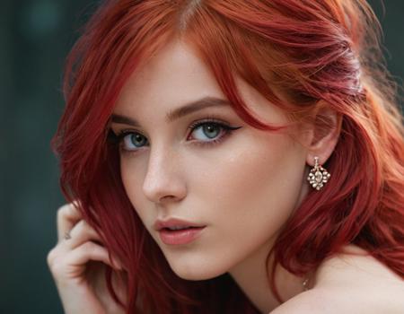 1girl, nude, crimson hair, beautiful detailed eyes, cute, glowing, elegant, stunning, highly intricate, illuminated, divine, magical, sharp focus, amazing composition, professional, cinematic, fine, complex, exquisite, luxury, dramatic ambient, epic, iconic, awarded, best, vivid, colorful, clear, crisp color, light, aesthetic, inspiring, exciting