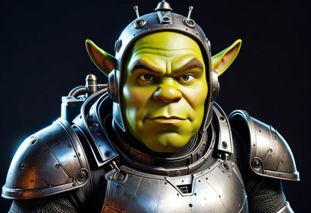Digital depth map, digital indicators on the map, Shrek dressed as a robot, The face is painted. a robot suit made of steel, a powerful steel connection in a robot suit, with electrical connections from the suit to the head shield,
Strong steel head shield, highly detailed, bold lines, trends in ArtStation, (intricate detail, masterpiece, best quality: 1.4), looking at the viewer, dynamic pose
<lora:add-detail-xl:1> <lora:xl_more_art-full_v1:0.5> <lora:NicolaSamori:0.5> Nicola Samori style <lora:looking_at_viewer:2>