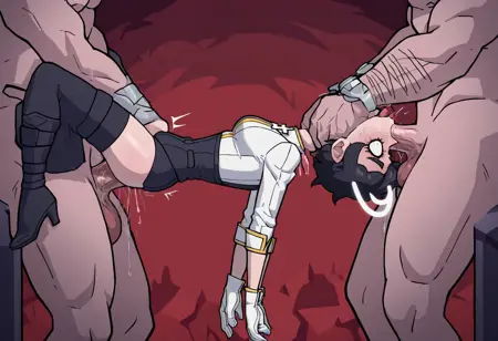 Extreme Spit Roast [With: Handjob/Choking/Dangling legs] | Shrekman Hentai Loras