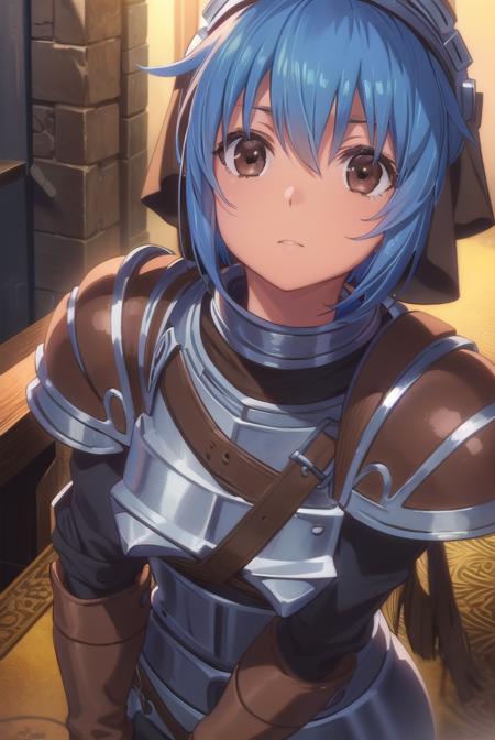 menadshisei, <lora:menad shisei-lora-nochekaiser:1>,
menad shisei, short hair, (brown eyes:1.5), blue hair,
BREAK gloves, armor, shoulder armor, brown gloves, pauldrons, breastplate,
BREAK indoors, castle,
BREAK looking at viewer, (cowboy shot:1.5),
BREAK <lyco:GoodHands-beta2:1>, (masterpiece:1.2), best quality, high resolution, unity 8k wallpaper, (illustration:0.8), (beautiful detailed eyes:1.6), extremely detailed face, perfect lighting, extremely detailed CG, (perfect hands, perfect anatomy),