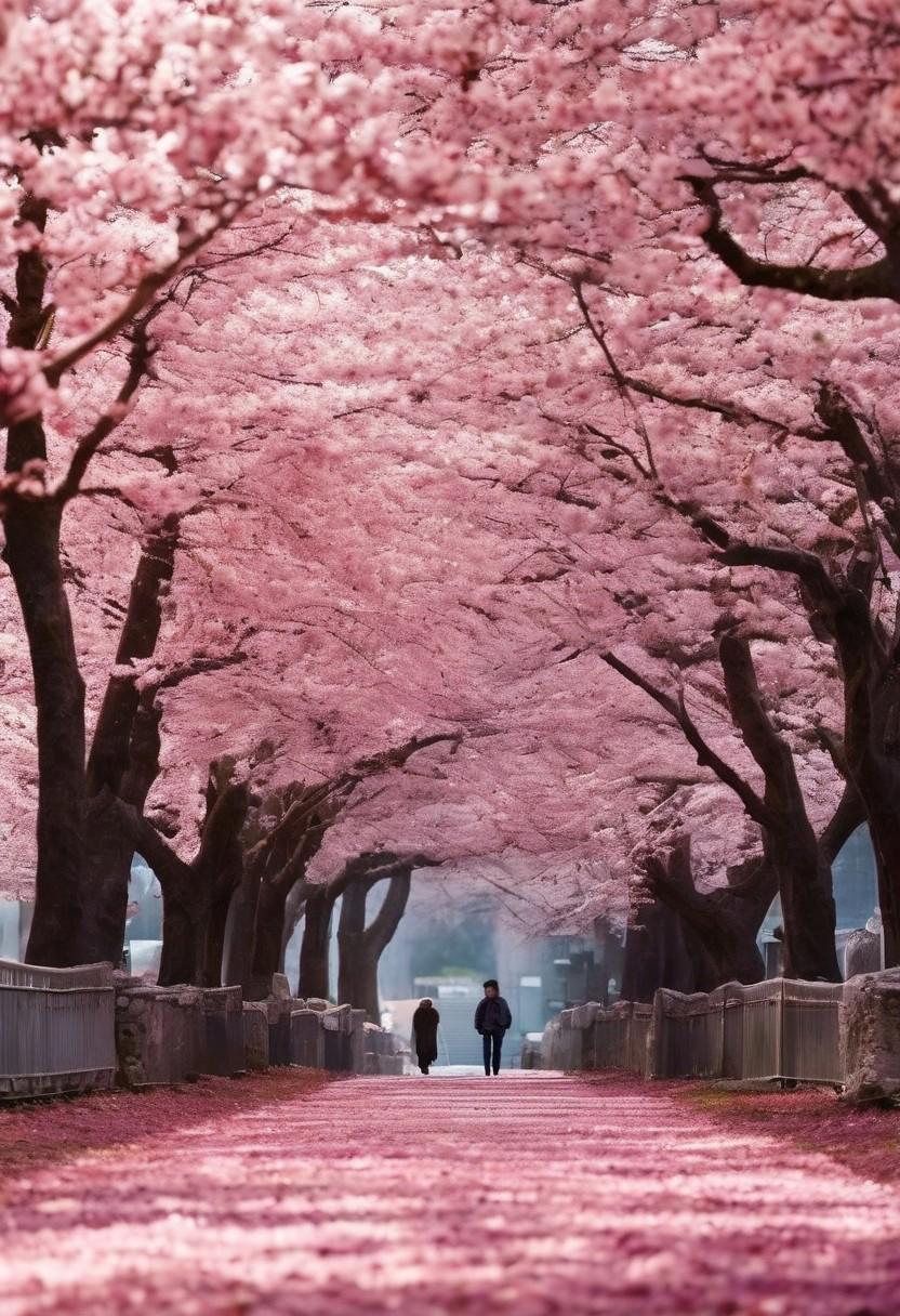 Highly detailed, hyperrealistic Japanese park, outside in a Japanese park, beautiful cherry blossom petals, beautiful ambiance, beautiful photograph, dramatic light, dramatic lighting effects, cinematic composition, high contrast ratio, vivid colors, ultra-high resolution, immersive experience (((beautiful Japanese park)))