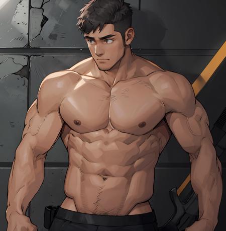 1boy,topless,huangman,undercut,(masterpiece, best quality:1.3),beautiful detailed glow,best illuminate,(((best quality,textile shading,ultra detailed))),extremely detailed CG unity 8k wallpaper,Highly Detailed beautiful and aesthetic,best light,high resolution,detailed,dynamic lighting,super detailed skin,intricate details, hyper detail, sharp detail,detailed, highres, intricate details,
  <lora:huangman-000016:0.8>