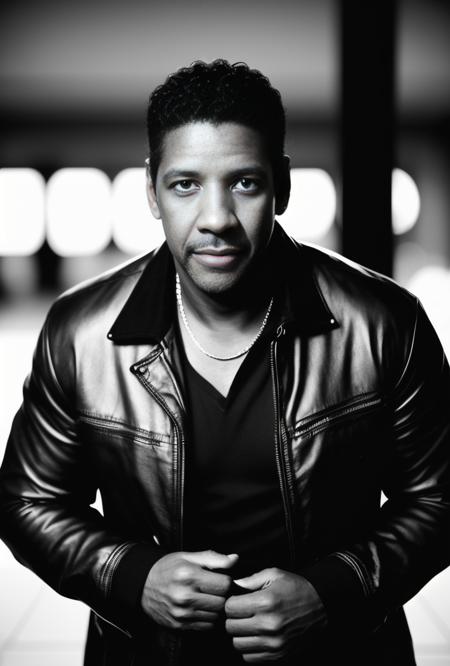 1guy, 40 years old, denzel <lora:denzel :1> with a black shirt and a black jacket smiling looking to the camera, american actor, Photorealistic, Hyperrealistic, Hyperdetailed, analog style, soft lighting, subsurface scattering, realistic, heavy shadow, masterpiece, best quality, ultra realistic, 8k, golden ratio, Intricate, High Detail, film photography, soft focus