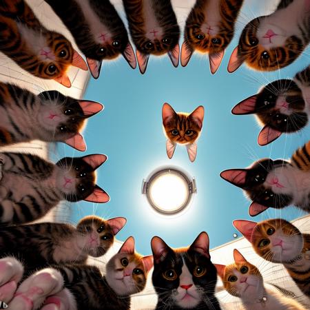 <lora:comingto:1.3> coming to, surrounded by cats