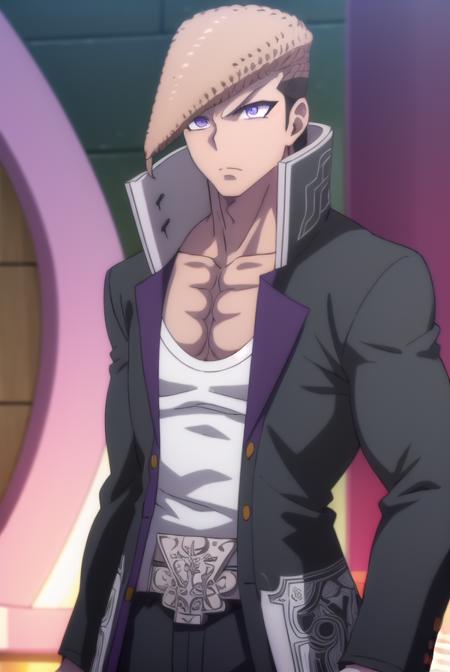 mondooowada, <lora:mondo oowada s1-lora-nochekaiser:1>,
mondo oowada, short hair, bangs, brown hair, (purple eyes:1.1), male focus, pompadour,
BREAK shirt, collarbone, jacket, white shirt, open clothes, open jacket, black jacket, pectorals,
BREAK outdoors, classroom,
BREAK looking at viewer, (cowboy shot:1.5),
BREAK <lyco:GoodHands-beta2:1>, (masterpiece:1.2), best quality, high resolution, unity 8k wallpaper, (illustration:0.8), (beautiful detailed eyes:1.6), extremely detailed face, perfect lighting, extremely detailed CG, (perfect hands, perfect anatomy),