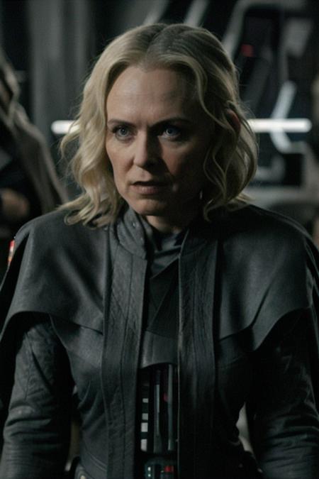 RAW screenshot photo of (radhamitchell:1.2) blonde woman in a star wars movie as a (sith:1.3)  wearing black tunic ,   , 50mm, 8k, 4k, cinematic, high definition, pores, , realistic, kodak  <lora:radhamitchell:1> <lora:epiNoiseoffset_v2:1>