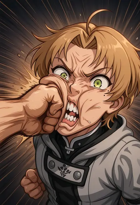 Hypertrophied comic punch