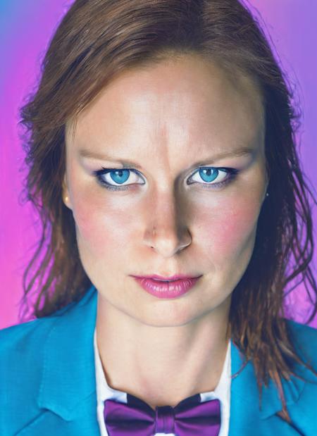 analog style, modelshoot style, portrait of sks woman in tuxedo, (perfect eyes), energetic and colorful streams of light (photo, studio lighting, hard light, sony a7, 50 mm, matte skin, pores, concept art, colors, hyperdetailed), with professional color grading, soft shadows, bright colors, daylight, <lora:locon_marylynn_v1_from_v1_64_32:1.4>