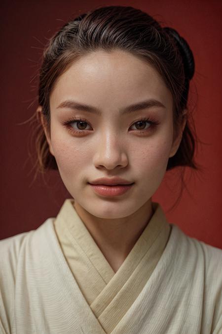 analog film photo cinematic photo ((dstyle, mindcolors)), <lora:mindPhoto:.4> mt-helper, <lora:[JP]_-_Anna_Sawai:1> mt-annasawai, solo, (looking at viewer), smile, realistic lighting, asymmetrical bob cut hair, (detailed skin), (detailed face), smiling, (kimono, geisha, white cotton socks, smirking, long hair, smile, traditional makeup), (simple dark red feudal japan room background:1.5), 
BREAK
masterpiece, best quality, ultra-detailed, ultra high res, (photorealistic:1.4), raw photo, (realistic:0.2), 8k HDR, 1girl, bokeh, f1.4, 40mm, photorealistic, raw, 8k, textured skin, skin pores, intricate details, 
BREAK
<lora:PAseer-SD15-LCM Quick:1> <lora:mindColors:.4> <lora:epiCRealismHelper:.8> <lora:add_detail:0.8> <lora:DStyle_-_Photography_Style:.4>     . 35mm photograph, film, bokeh, professional, 4k, highly detailed . faded film, desaturated, 35mm photo, grainy, vignette, vintage, Kodachrome, Lomography, stained, highly detailed, found footage