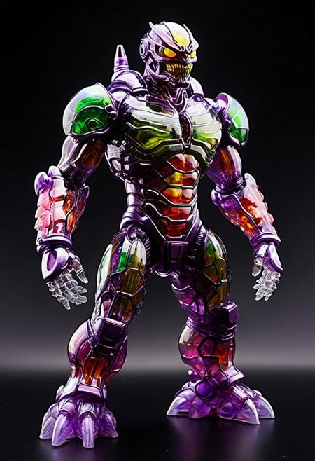 XCYP Art Toy,A translucent multicolor kaiju cyborg, japanese sofubi EVA Material) Artist Design Piece,Award-Winning Lens,Highly Detailed,Ultra High Resolution,32K UHD,Clear Focus,Best Quality,Masterpiece.,