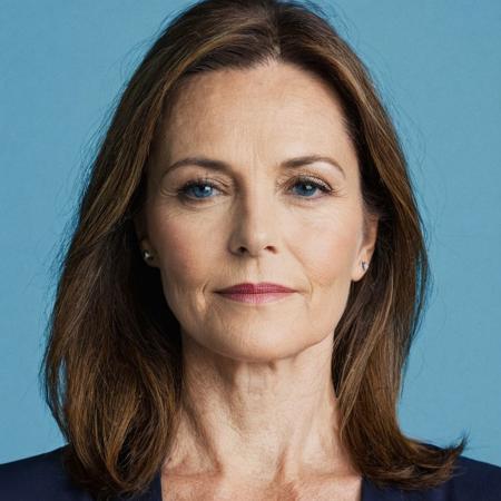 thispersondoesnotexist, female, solo, portrait, blue background, simple background