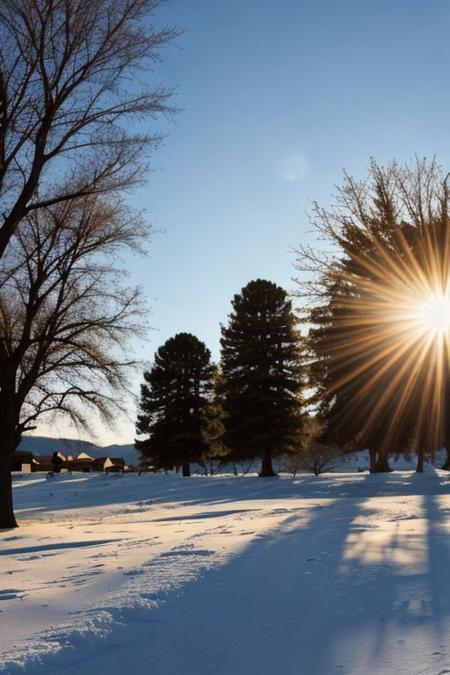 Apricate (17th century): to turn your face to the winter sun and bask in it for a moment. --c 8 --ar 16:9