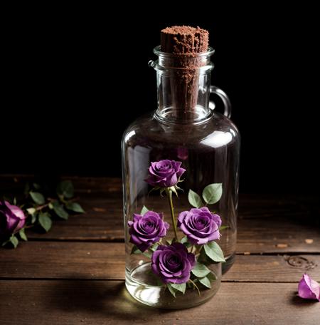 flowers roses, a glass bottle with a purple liquid inside of it, painting of one health potion, world of warcraft spell icon, fantasy game spell icon, lightning mage spell icon, magic spell icon, league of legends inventory item, potion, fantasy game spell symbol