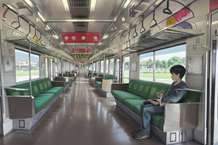 masterpiece, best quality, ultra-detailed, illustration,
JNR205, train interior, scenery, seat, indoors, vanishing point, window, door, poster (object), realistic, 
multiple boys, sitting, multiple girls, sleeping,
<lora:JRE205_V2_1.0_MIDD:1:XYZ>