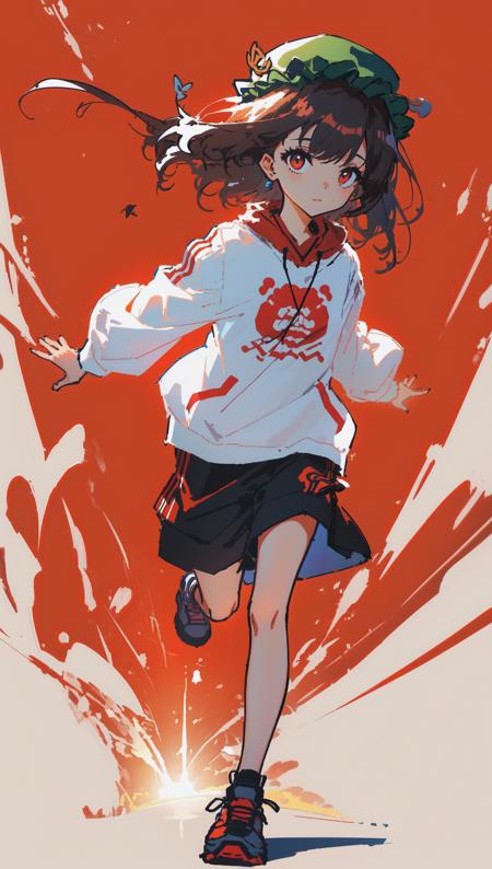 sle, masterpiece, detailed background, (mksks style:0.9), sketch
1girl, (chen:1.2), empty eyes, full body, running, cute, looking at viewer, [red background|dark background]