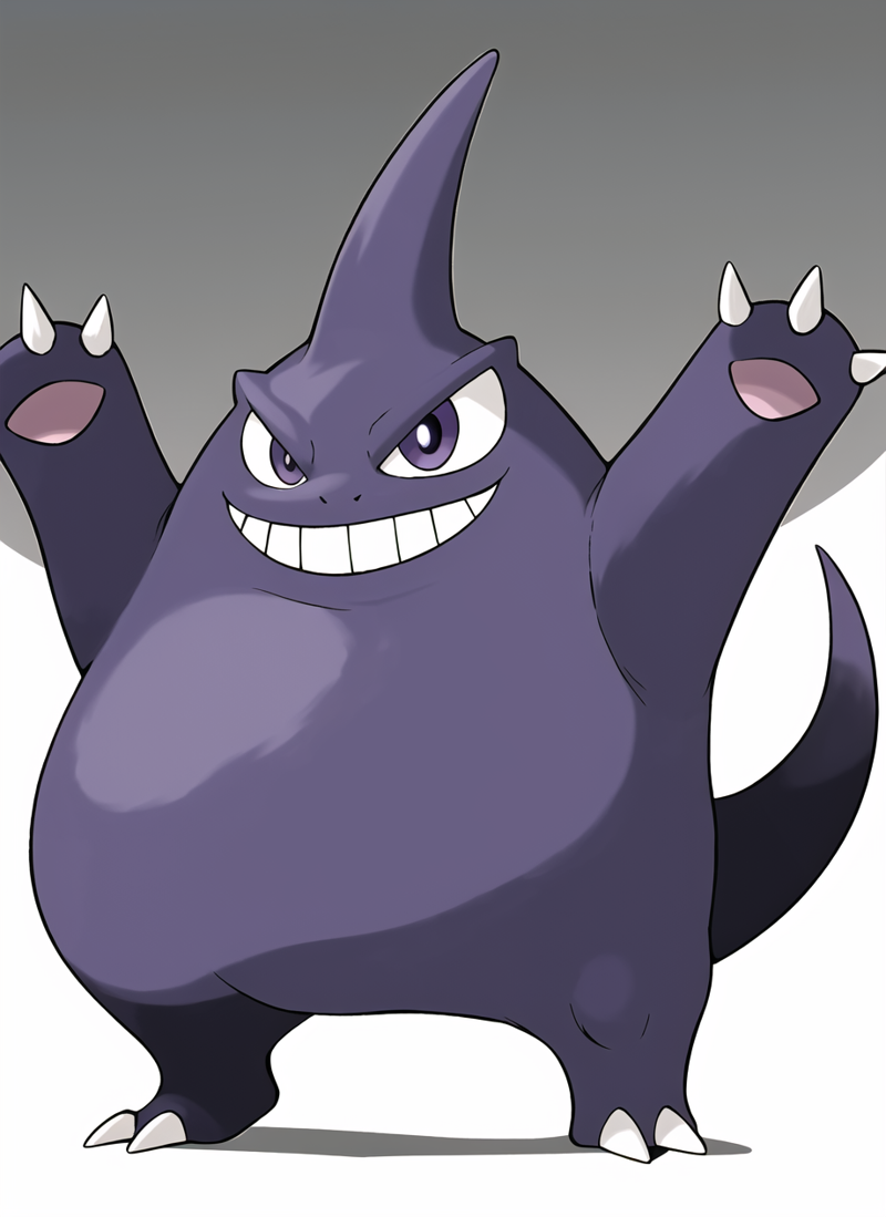 Gengar, red eyes, Pokémon, purple background, black background