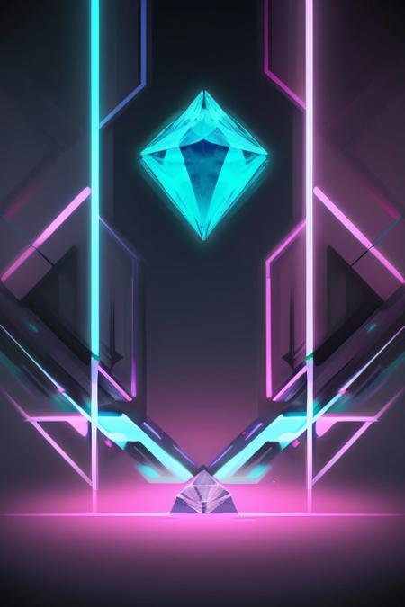 abstract neon diamond