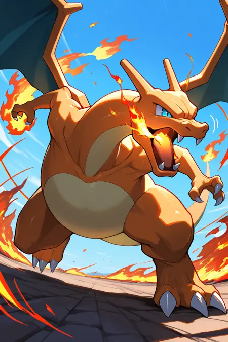 Charizard & Mega X Form (Pokemon) (Pokedex #0006) [Illustrious & SD1.5]