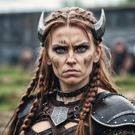 cinematic film still HDR photo of Gothic style viking woman, . Dark . High dynamic range . shallow depth of field