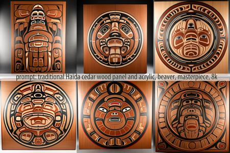 traditional Haida print contemporary Salish box pop Tlingit totem pole Haida cedar panel