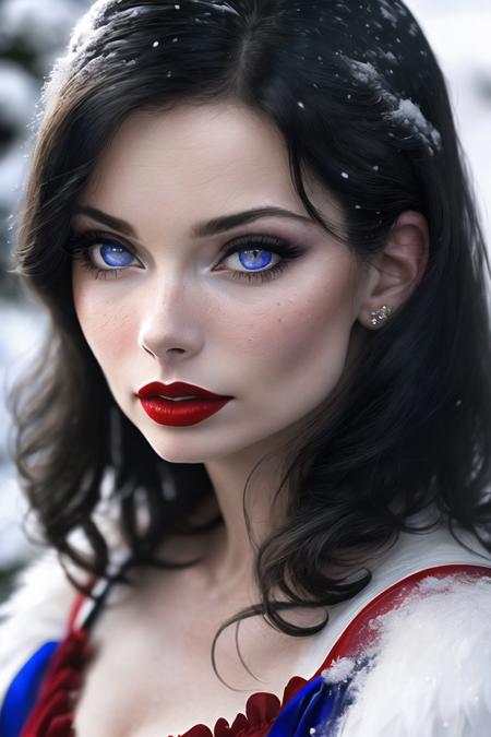 (Snow White cosplay), (hyperdetailed:1.2) close portrait photo of JaimeX (as Disney's Snow White:1.2), black hair, bob cut, pale skin, long blue dress, (detailed realistic skin textures:1.3), (detailed face and eyes:1.2), (vivid colors:1.2), 8k, soft lighting, (red lips), (Disney), (hyperrealistic:1.3), (masterpiece:1.4), (best quality:1.5),