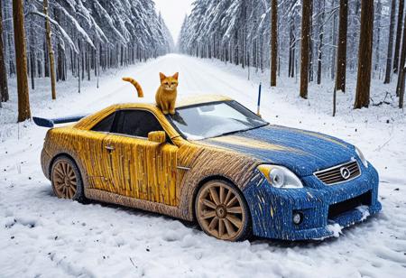 cuteup, cute, cutieup, neko made of Pencil_morph_style, Pencil_morph_style, cat made of pencil, snow, ice, Surreal with macabre undertones, earthy surreal edge,  feline made out of countless pencils, snow, ice, hyper detail, masterpiece, score_10, randshadscree, anime drawing style, anime movie, driving at high speed,countless galaxy,yellow, kitty made out of coffee, snow, ice, bright blue and yellow energized sport car, score_9, score_8_up, score_7_up, score_6_up, shiny, shiny, cloudy forest, Made of fluffy clouds, clutter, trash, fr0stwrld, snow, ice, Pencil_morph_style