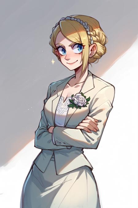 edgCosette,braid,suit, skirt, blonde hair,  flower