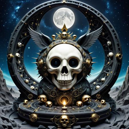 "The Last Migration" – A flock of ducks, all blind and disoriented, march in a spiral toward a mechanical altar where the moon bear’s skull serves as a centerpiece.
score_9, score_8_up, score_8_up, masterpiece,super detailed face, super high resolution, FaceDetail, masterpiece-level, highly detailed, intricate details, detailed background, complex background, cinematic, intricately detailed illustration, depth of field, masterpiece, best quality, amazing quality, very aesthetic, absurdres, newest, very awa, shadow, dynamic angle,