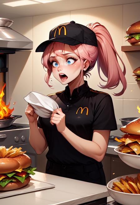 McDonalds Uniform (black) | Outfit LoRA XL v1.0