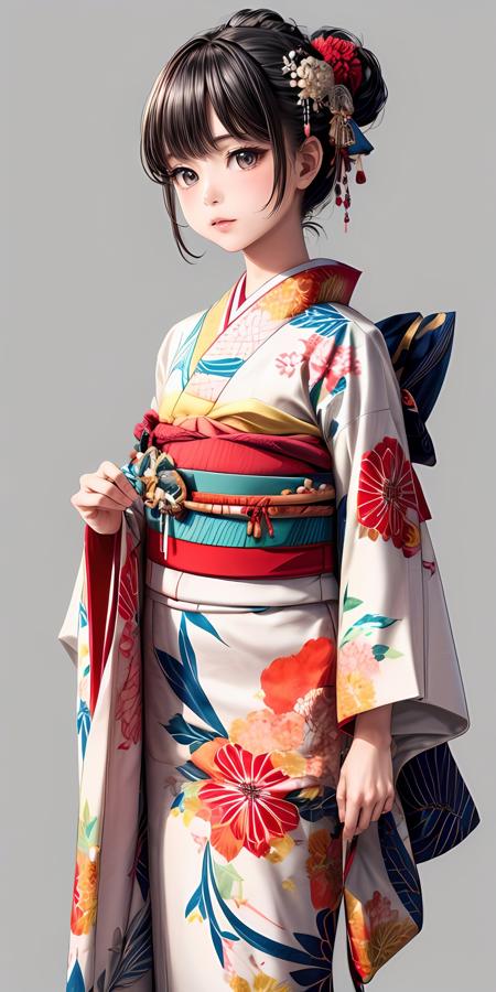 jyojifuku, furisode, kimono, hair ornament, long sleeves