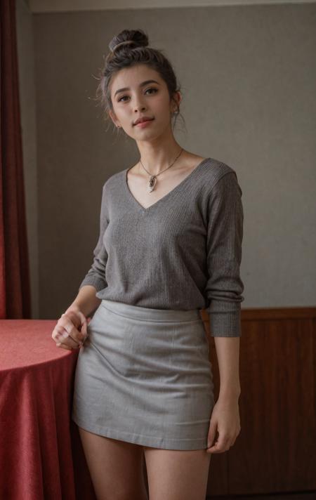 analog film photo solo, realistic, ((indonesian woman)), ((<lora:[ID]_-_Briya_Febby:1> briyafebby)), (((Space Buns Hairstyle))), (((smile512))), (((masterpiece,ultra realistic,32k,extremely detailed CG unity 8k wallpaper, best quality,(spring day ),lady ,necklace ,eardrop, Great Ocean Road, Australia, ( dark rainbow Wear a midi-length skirt with a tucked-in blouse ) , grey hair hair hair bun ,))), ((dynamic pose)), PA7_Human-Likeness, PA7_Photo, high detailed, 8k, clear facial features, <lora:PAseer-SD15-LCM Quick:1> <lora:ReaLora:.2> skin <lora:GStyle_-_Photography_Style:.4> gstyle  . faded film, desaturated, 35mm photo, grainy, vignette, vintage, Kodachrome, Lomography, stained, highly detailed, found footage