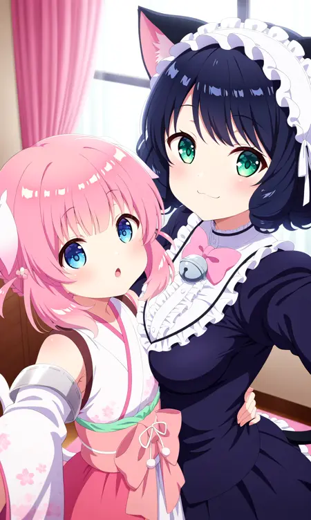 Cyan hijirikawa and Haizakura (crossover) [Illustrious]