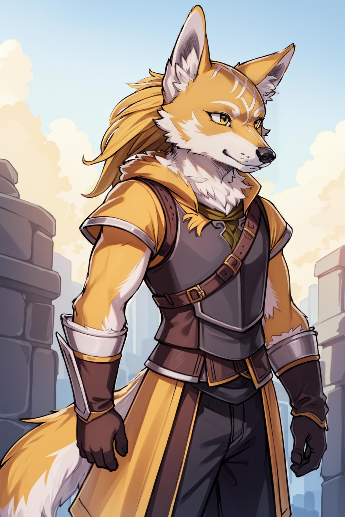 anthro fox warrior