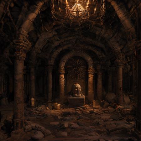 (masterpiece:1.2), (best quality,:1.2), 8k, HDR, ultra detailed, ((photorealistic)), professional light, cinematic lighting, fashion photography, ambient lighting, <lora:detail_slider_v4:3>, an evil and sinister underground tomb, FanUn, <lora:FantasyUnderground-10:1>, epiCPhoto,