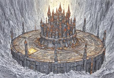 UHD, unreal5, 4k, best quality, photo of a dwarves artifact 
Encased within a crystalline sphere of silicon and copper, it hums with the power of a thousand algorithms. This artifact is encrusted with circuits of gold and silver, adorned with blinking lights and intricate wiring patterns. On the item is an image of a fortress in black steel. The fortress is surrounded by steel clad, armored dwarves, their silken beards intricately detailed, decorated with precious gems, each dwarf engaged in the process of creation and defense.