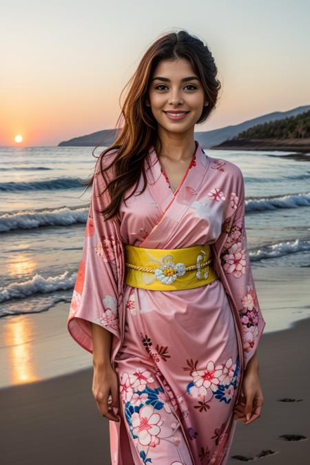 1 woman, beautiful, cute standing at Indian beach, sunrise, close photo
<lora:DETAIL_SLIDER_BY_STABLE_YOGI:0.5>
<lora:Kimono Dress by Stable Yogi:0.8> pink kimono dress