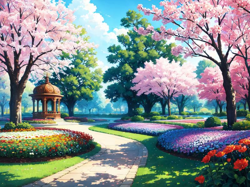 anime spring landscape