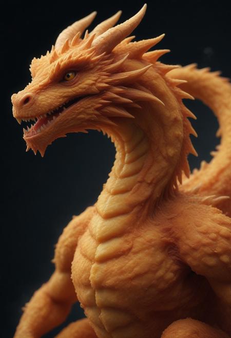 <lora:Deep-Fried_Crispy_Style_World_Morph_V2:0.25> (Flying Dragon made of deep fried & crispy breading:1.25), DFC, <lora:add-detail-xl:0.8> (breaded:0.3), perfect composition,elaborate, (ultra realistic:1.0), detailed background, masterpiece, best quality, highly detailed, hyper-detailed, uhd, vibrant colors, extremely detailed, exquisite detail, intricate, ultra-realistic, ultra-detailed, safe_pos