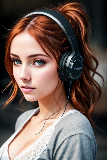 nbdy-isabella-sd15 with headphones, natural skin texture, 24mm, 4k textures, soft cinematic light, adobe lightroom, photolab, hdr, intricate, elegant, highly detailed, sharp focus, ((((cinematic look)))), soothing tones, insane details, intricate details, hyperdetailed, low contrast, soft cinematic light, dim colors, exposure blend, hdr, faded