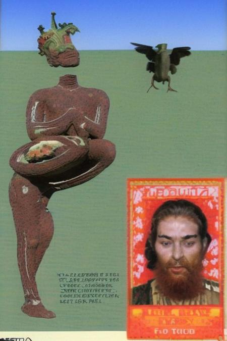 Weirdcore upper body and face of <ffurian> male man in desert,  Chinese bronzes (face portrait 1.6) (vegetables flying 1.7) mysterious emotions, 90VHS, (ffurian man with beard 1.1) photorealistic, best quality, 4k, high quality, (ffurian turkish clothing 1.2) (vegetable man 0.8), ms paint style <lora:ms-paint-lora:1> (kebab food 1.2), middle east aesthetic,   <lora:y2kaesthetic:0.7>, half0ster, organic sculptures, dasai, text everywhere